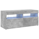 TV-meubel met LED 90x35x40cm Betongrijs - 34% Korting!