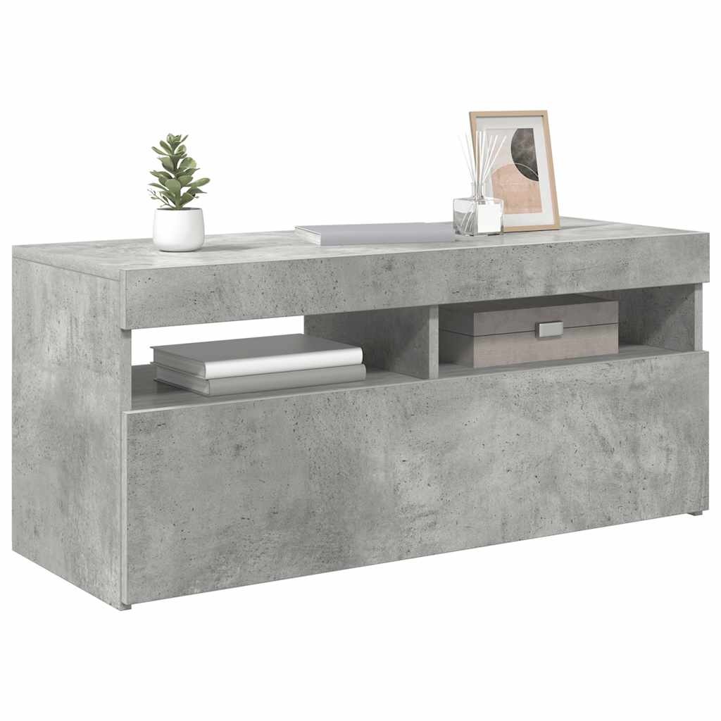TV-meubel met LED 90x35x40cm Betongrijs - 34% Korting!