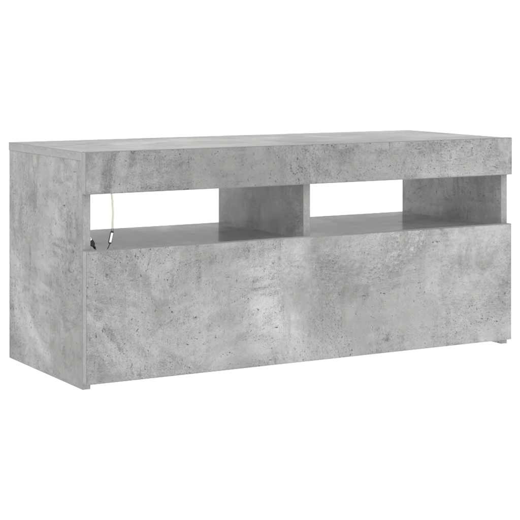TV-meubel met LED 90x35x40cm Betongrijs - 34% Korting!