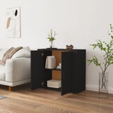 vidaXL Dressoir 80x33x70 cm Zwart - 54% Korting