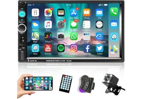 2-DIN Autoradio 7" HD Touchscreen + Achteruitrijcamera (33% Korting)