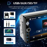 2-DIN Autoradio 7-inch HD Touchscreen Bluetooth Achteruitrijcamera Stuurbediening