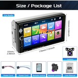2-DIN Autoradio 7-inch HD Touchscreen Bluetooth Achteruitrijcamera Stuurbediening