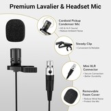 Draadloze Microfoon UHF met Headset & Lavalier - 5 Kanalen, 60M Bereik, 47% Korting
