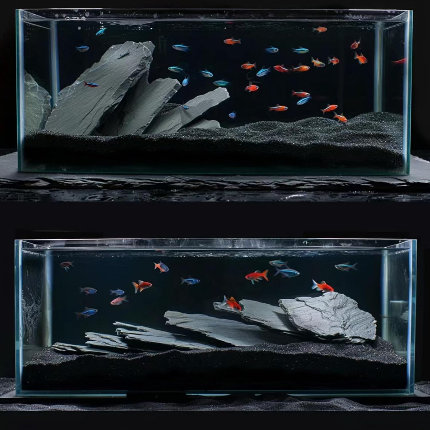 Unocho Natuurlijke leisteen reptiel koesteren platform rotsen 20 lb schildpad habitat platte rotsen voor aquarium amfibieën vivariums paludarium tuin landschapsarchitectuur en modelspoorweg (2-8 inch)
