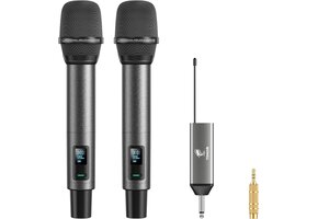 Draadloze Microfoon Set - 2 UHF Microfoons, 60m Bereik, Instelbaar