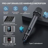 Draadloze Microfoon Set | UHF | 60m Bereik | 2 Microfoons