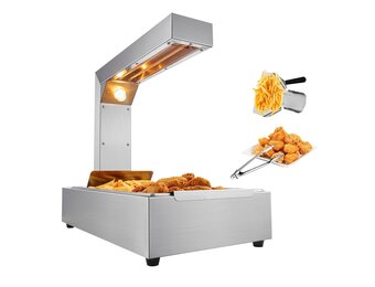 VEVOR 750 W warmtebrug voedselverwarmer 605 x 343 x 555 mm friet frituurbak, one-touch-bediening warmhoudapparaat elektrische frietverwarmer met voedselclip max. 50 ℃ cafetaria, snackbar enz.