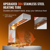 VEVOR 750 W warmtebrug voedselverwarmer 605 x 343 x 555 mm friet frituurbak, one-touch-bediening warmhoudapparaat elektrische frietverwarmer met voedselclip max. 50 ℃ cafetaria, snackbar enz.