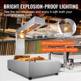 VEVOR 750 W warmtebrug voedselverwarmer 605 x 343 x 555 mm friet frituurbak, one-touch-bediening warmhoudapparaat elektrische frietverwarmer met voedselclip max. 50 ℃ cafetaria, snackbar enz.
