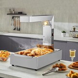 VEVOR 750 W warmtebrug voedselverwarmer 605 x 343 x 555 mm friet frituurbak, one-touch-bediening warmhoudapparaat elektrische frietverwarmer met voedselclip max. 50 ℃ cafetaria, snackbar enz.