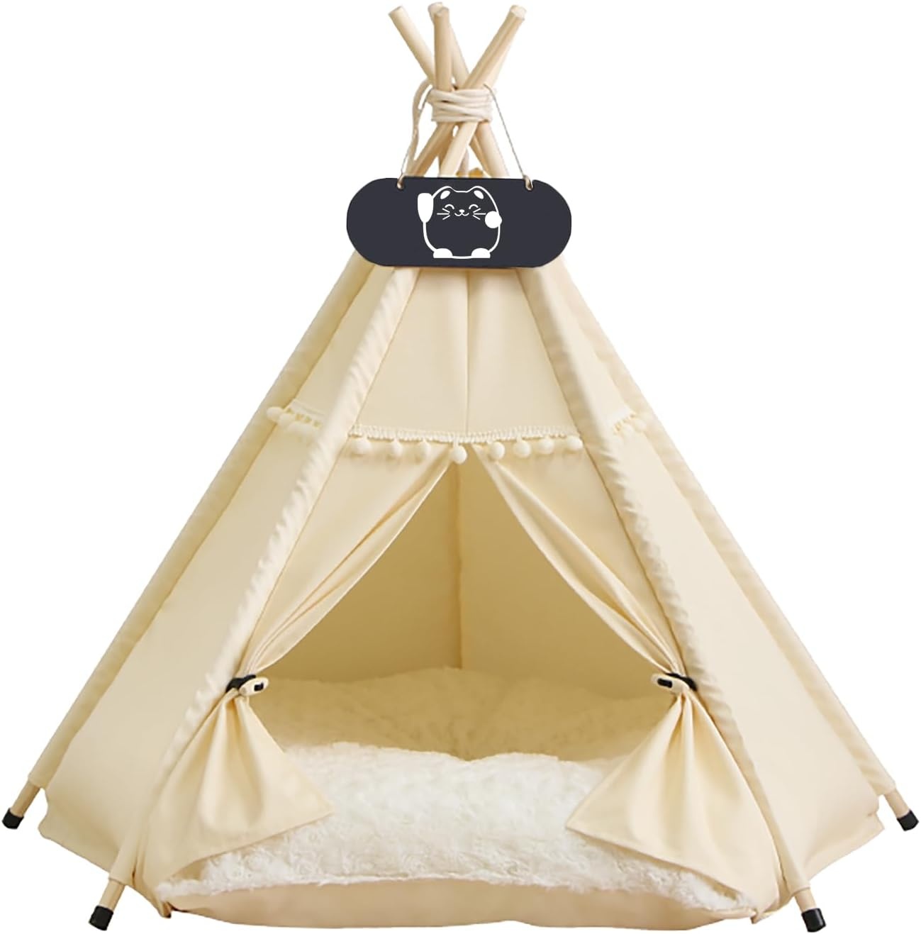 Tipi Tent Hond & Kat - 60x60x70cm - Katoen - 60% Korting