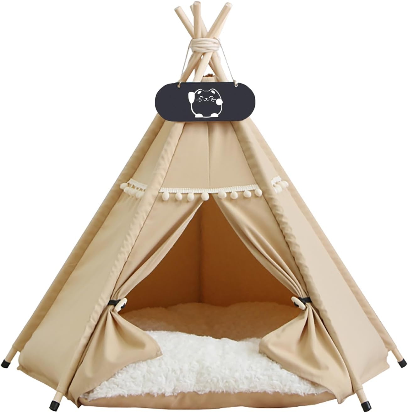 Tipi Tent Hond & Kat - 60x60x70cm - Katoen - 60% Korting