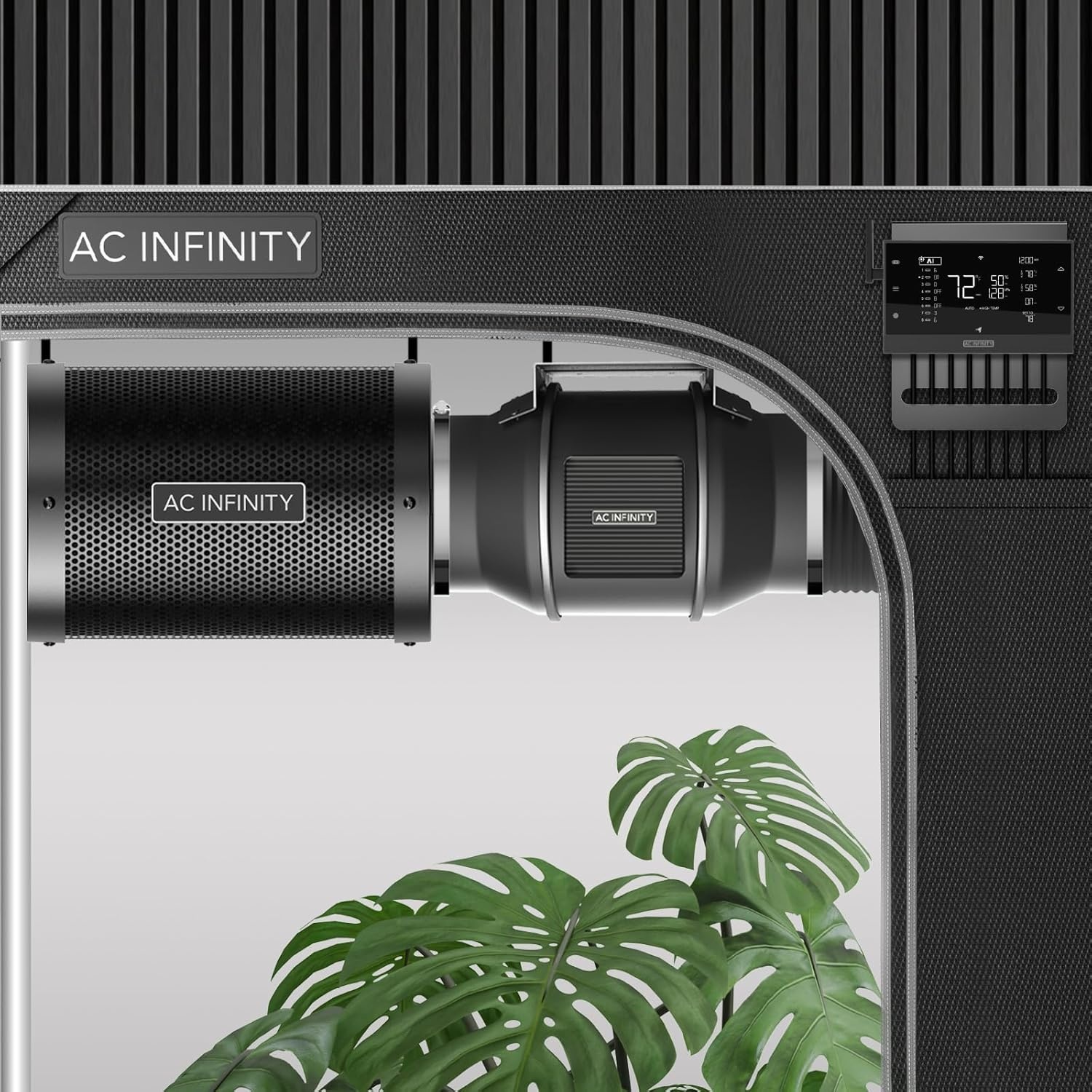 AC Infinity Luchtfiltratie Pro Kit 4-Inch PRO met Inline Ventilator, Carbon Filter en WiFi Klimaatregeling