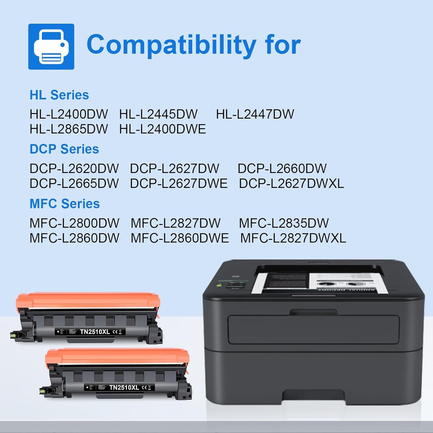 2x Zwarte Toner TN2510XL voor Brother Printers (57% Korting)