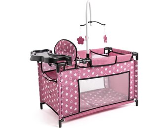 Bayer Design 62676AA Poppenbed met geïntegreerde kinderstoel, kastcompartiment, mobiel, kussen