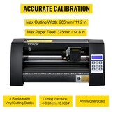 VEVOR Vinyl Snijplotter, 375 mm Snijplotter Machine, LED Desktop Vinyl Cutter Plotter, Semi-automatisch Ingebouwd Optisch Oog Lasergeleiding, Compatibel met Signmaster-software voor Windows-systeem