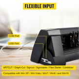 VEVOR Vinyl Snijplotter, 375 mm Snijplotter Machine, LED Desktop Vinyl Cutter Plotter, Semi-automatisch Ingebouwd Optisch Oog Lasergeleiding, Compatibel met Signmaster-software voor Windows-systeem