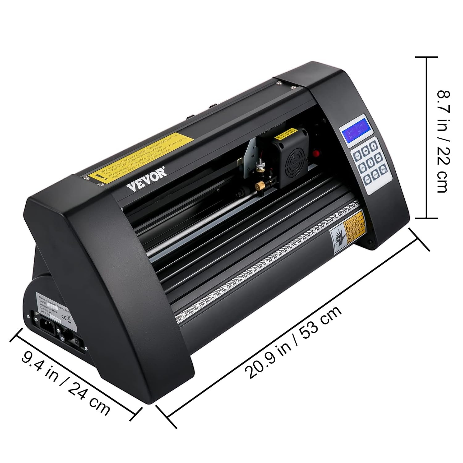 VEVOR Vinyl Snijplotter, 375 mm Snijplotter Machine, LED Desktop Vinyl Cutter Plotter, Semi-automatisch Ingebouwd Optisch Oog Lasergeleiding, Compatibel met Signmaster-software voor Windows-systeem