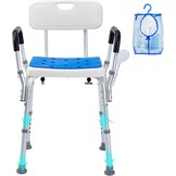 VEVOR Douchestoel, 180 kg capaciteit, douchezitting met rug, in hoogte verstelbare douchekruk, antislip badkamerbank badstoel voor ouderen en gehandicapten
