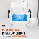 VEVOR Douchestoel, 180 kg capaciteit, douchezitting met rug, in hoogte verstelbare douchekruk, antislip badkamerbank badstoel voor ouderen en gehandicapten