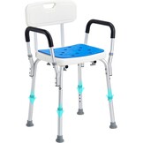 VEVOR Douchestoel, 180 kg capaciteit, douchezitting met rug, in hoogte verstelbare douchekruk, antislip badkamerbank badstoel voor ouderen en gehandicapten