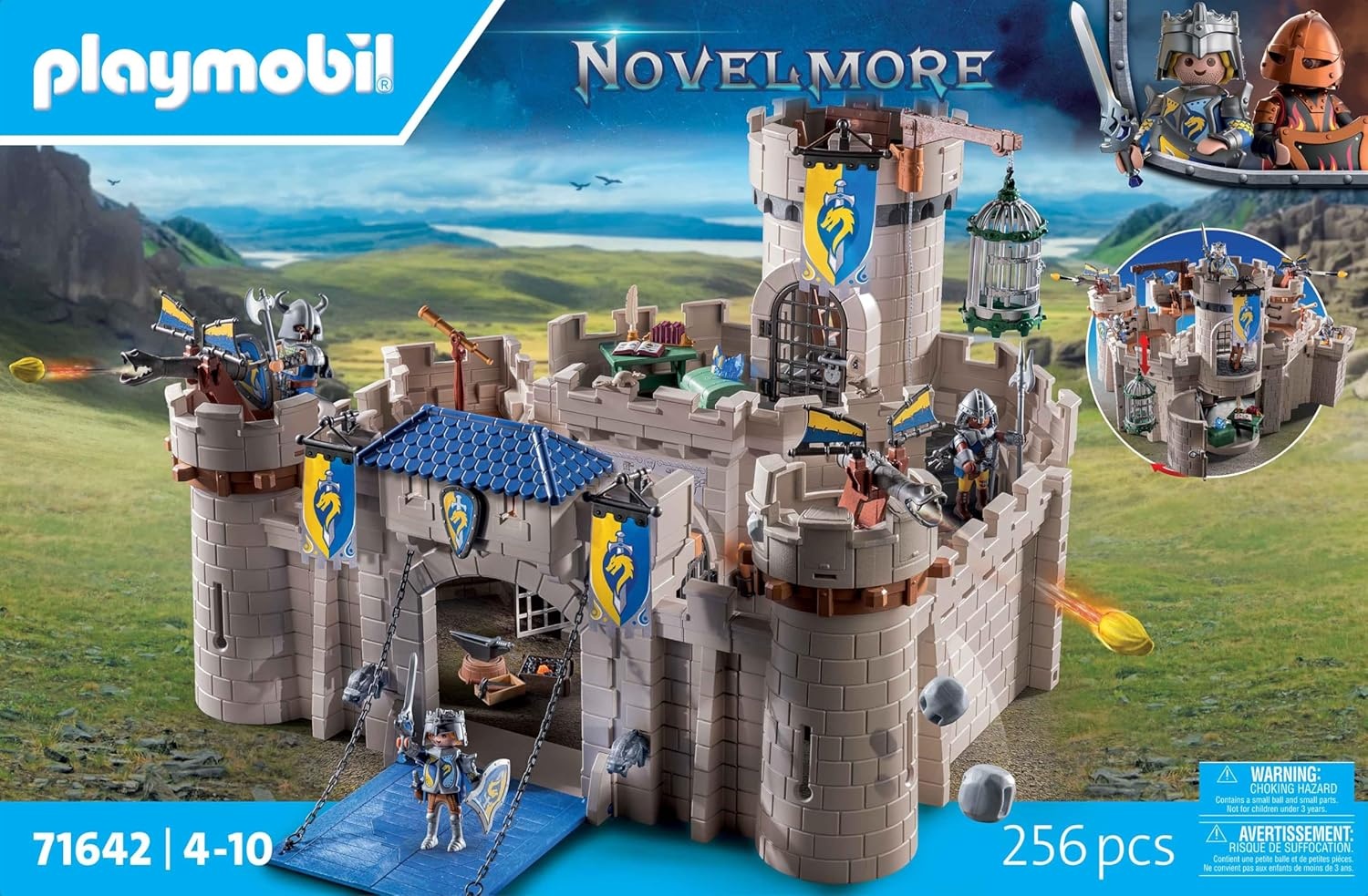 PLAYMOBIL Novelmore 71642 Arwynn's kasteel, inclusief drie ridders en talrijke accessoires voor realistische gevechten, actievol speelgoed voor kinderen vanaf 4 jaar