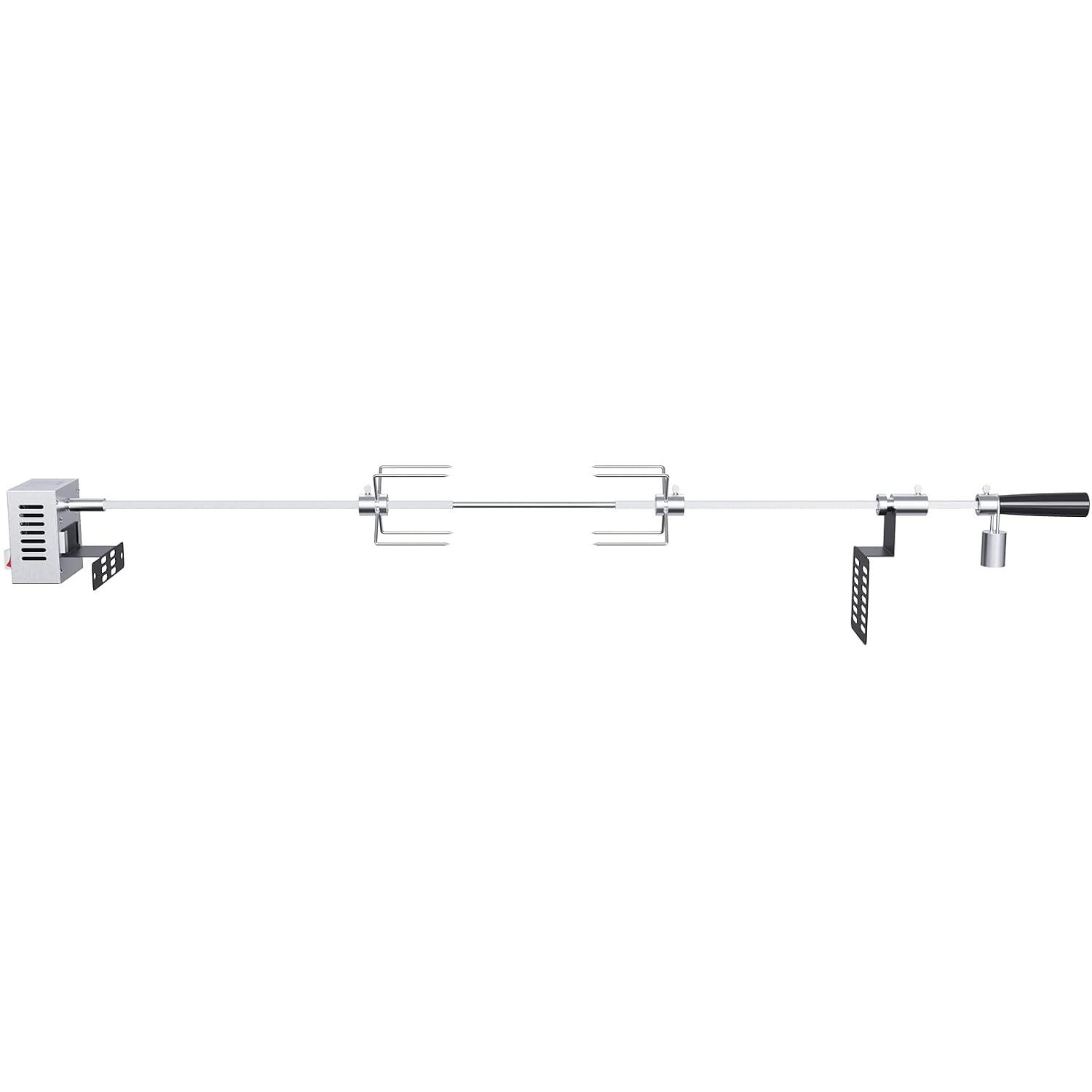 VEVOR Elektrische braadset, belasting van 12 kg, grill met 9 W motor, snelheid 4 omw/min, automatische braadpan voor buiten, roestvrij staal, automatische rotatie, set voor kippen, eend, kalkoen