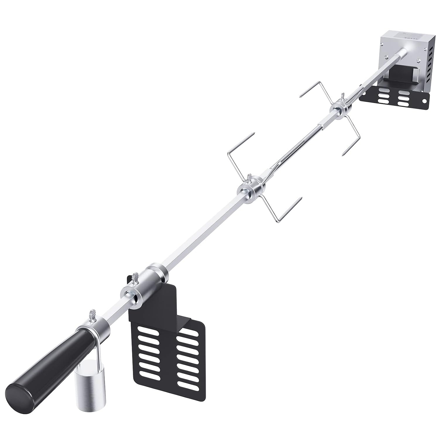 VEVOR Elektrische braadset, belasting van 12 kg, grill met 9 W motor, snelheid 4 omw/min, automatische braadpan voor buiten, roestvrij staal, automatische rotatie, set voor kippen, eend, kalkoen