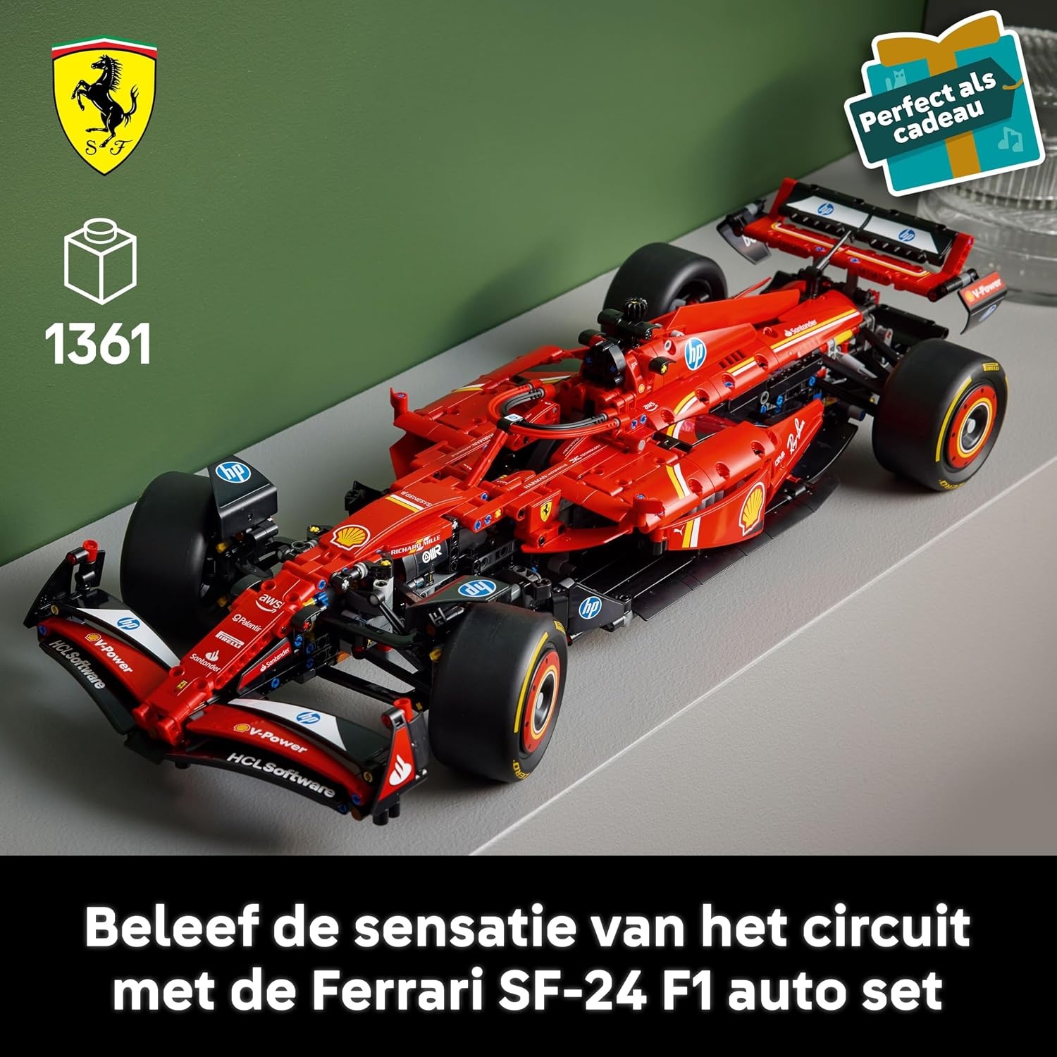 LEGO Technic Ferrari SF-24 F1 auto Bouwpakket voor Volwassenen met 1:8 Schaal Modelauto met V6-Motor, Besturing en DRS, Formule 1 Vaderdag Cadeau voor Hem, Haar, Alle Fans van Motorsport 42207