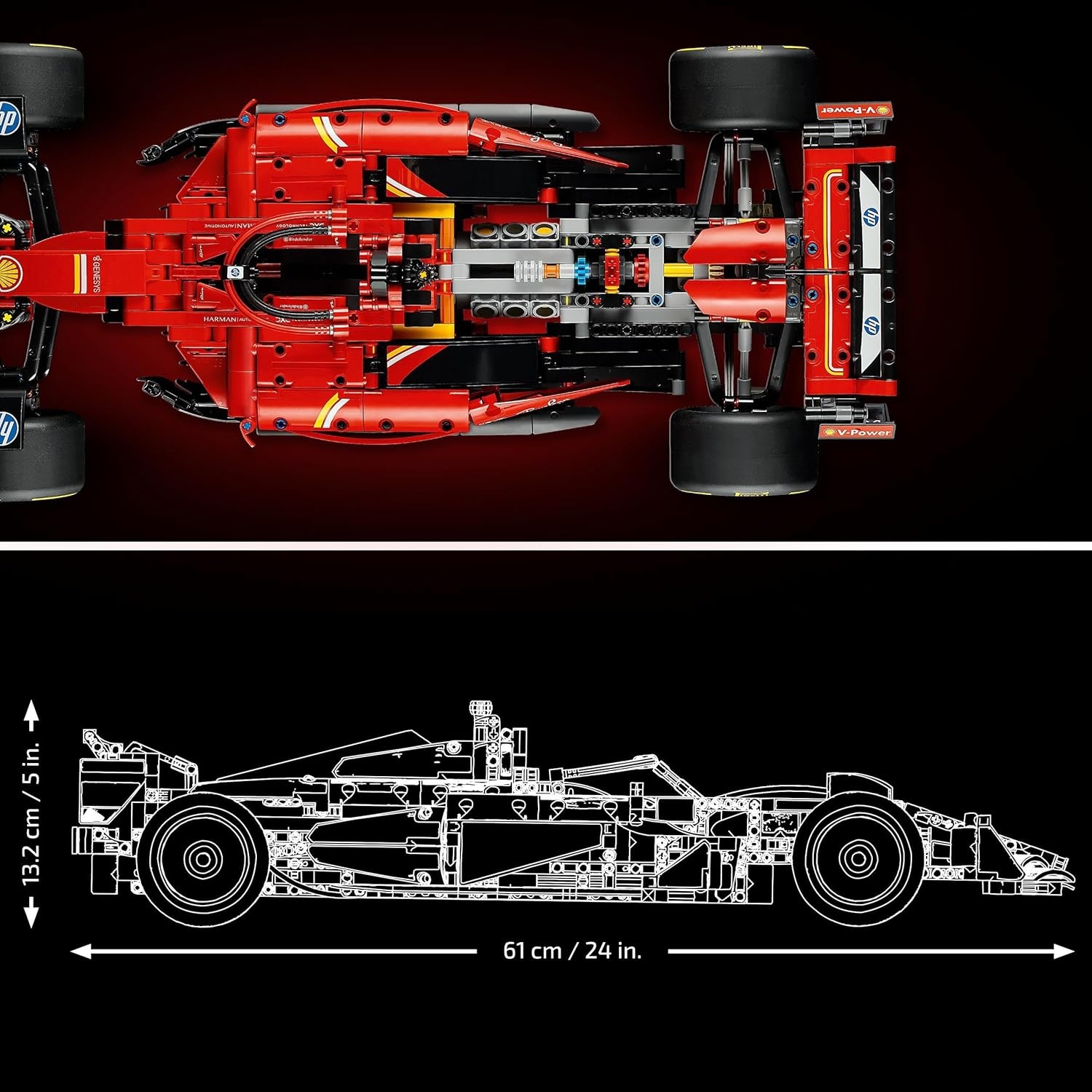LEGO Technic Ferrari SF-24 F1 auto Bouwpakket voor Volwassenen met 1:8 Schaal Modelauto met V6-Motor, Besturing en DRS, Formule 1 Vaderdag Cadeau voor Hem, Haar, Alle Fans van Motorsport 42207