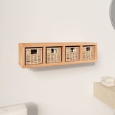 vidaXL Wandschap met manden 62x18x16 cm massief walnotenhout