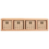 vidaXL Wandschap met manden 62x18x16 cm massief walnotenhout