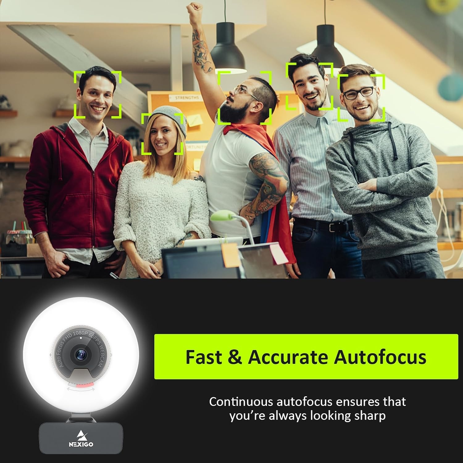 NexiGo 1080p Webcam: 60FPS, Autofocus & Ringlicht (-57%)