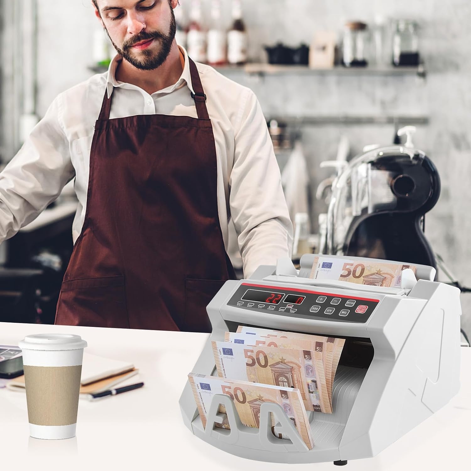 Professionele Bankbiljettenteller met UV/MG-detectie - 58% Korting