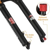 Mountainbike voorvork 26/27.5/29 inch luchtvering 100mm veerweg 9mm as schijfrem terugslaginstelling magnesiumlegering voor conische/rechte buis
