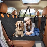Hondendeken Auto Achterbank & Kofferbak | Waterdichte Multifunctionele Autostoelhoes | Achterbankverlenging Harde Bodem Gaasvenster | 127x62.5 cm