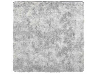 vidaXL Hoogpolig vloerkleed NAVARRA 120x120 cm polyester zilvergrijs