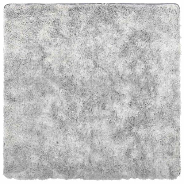 vidaXL Hoogpolig vloerkleed NAVARRA 120x120 cm polyester zilvergrijs
