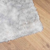 vidaXL Hoogpolig vloerkleed NAVARRA 120x120 cm polyester zilvergrijs