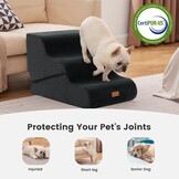 Gardner Pet Honden Trappetje 16.5" 2-in-1 Transformeerbaar 3-Treden Zwart