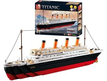 Sluban Klemmbausteine Sluban SL95337, grote bouwset (1012 delen) [M38-B0577], speelset, klembouwstenen, scheepvaart, met speelfiguur, titanic, meerkleurig