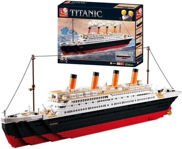 Sluban Klemmbausteine Sluban SL95337, grote bouwset (1012 delen) [M38-B0577], speelset, klembouwstenen, scheepvaart, met speelfiguur, titanic, meerkleurig
