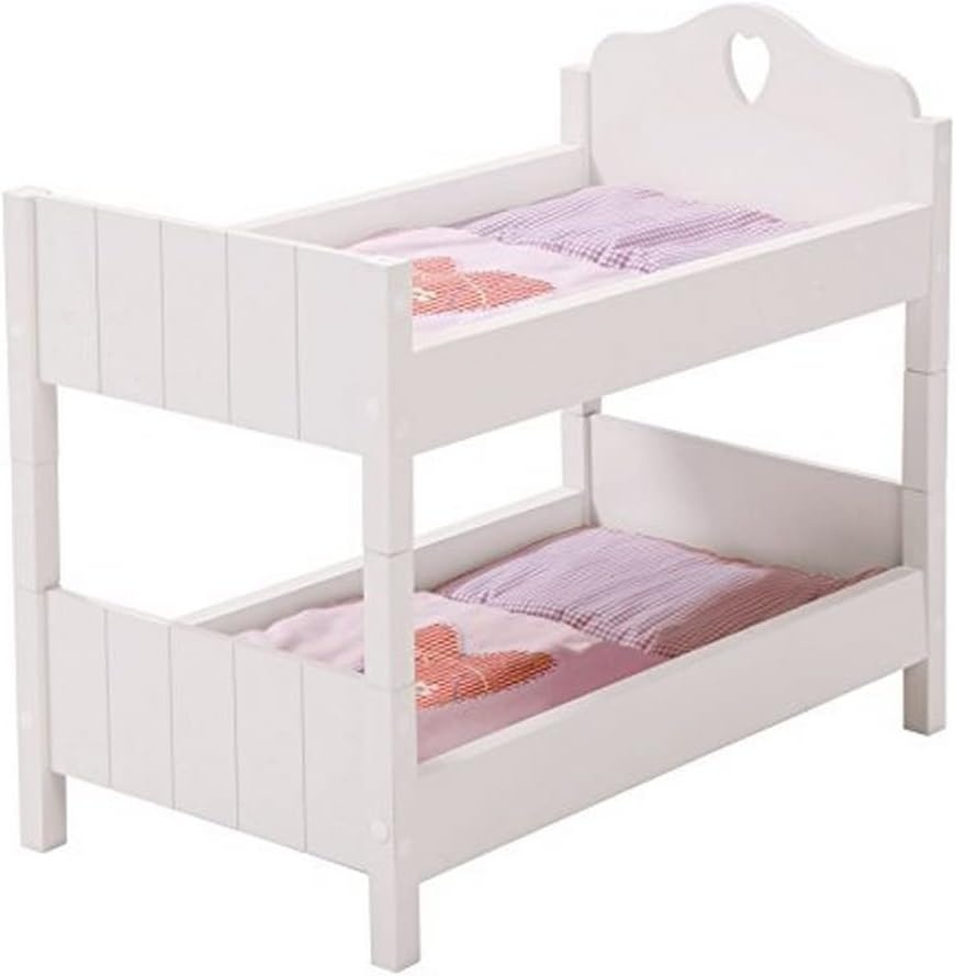 Roba Fienchen Poppenstapelbed Wit - 52 x 30 x 45,5 cm - Inclusief Beddengoed