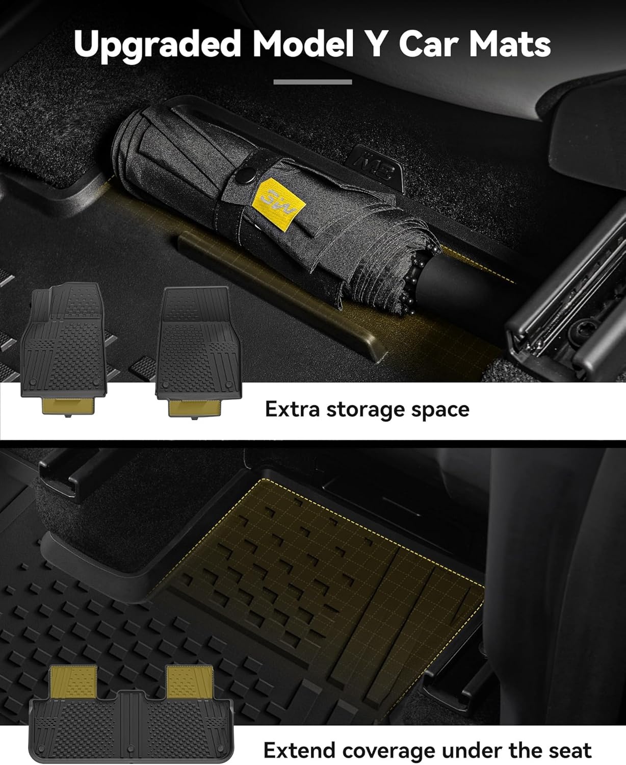 3W Set 4 Vloermatten voor Tesla Model Y Juniper 2025 2026 en kofferbakmat, Met Hondvriendelijke Functie, Thorex™-Vloermatten voor Alle Weersomstandigheden, Antislip en Waterdicht, Auto-Accessoires - Maat 1)Model Y Juniper|25|Set 4 Matten