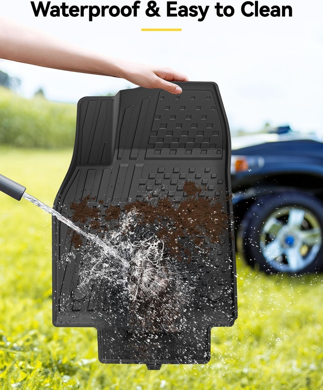 3W Set 4 Vloermatten voor Tesla Model Y Juniper 2025 2026 en kofferbakmat, Met Hondvriendelijke Functie, Thorex™-Vloermatten voor Alle Weersomstandigheden, Antislip en Waterdicht, Auto-Accessoires - Maat 1)Model Y Juniper|25|Set 4 Matten