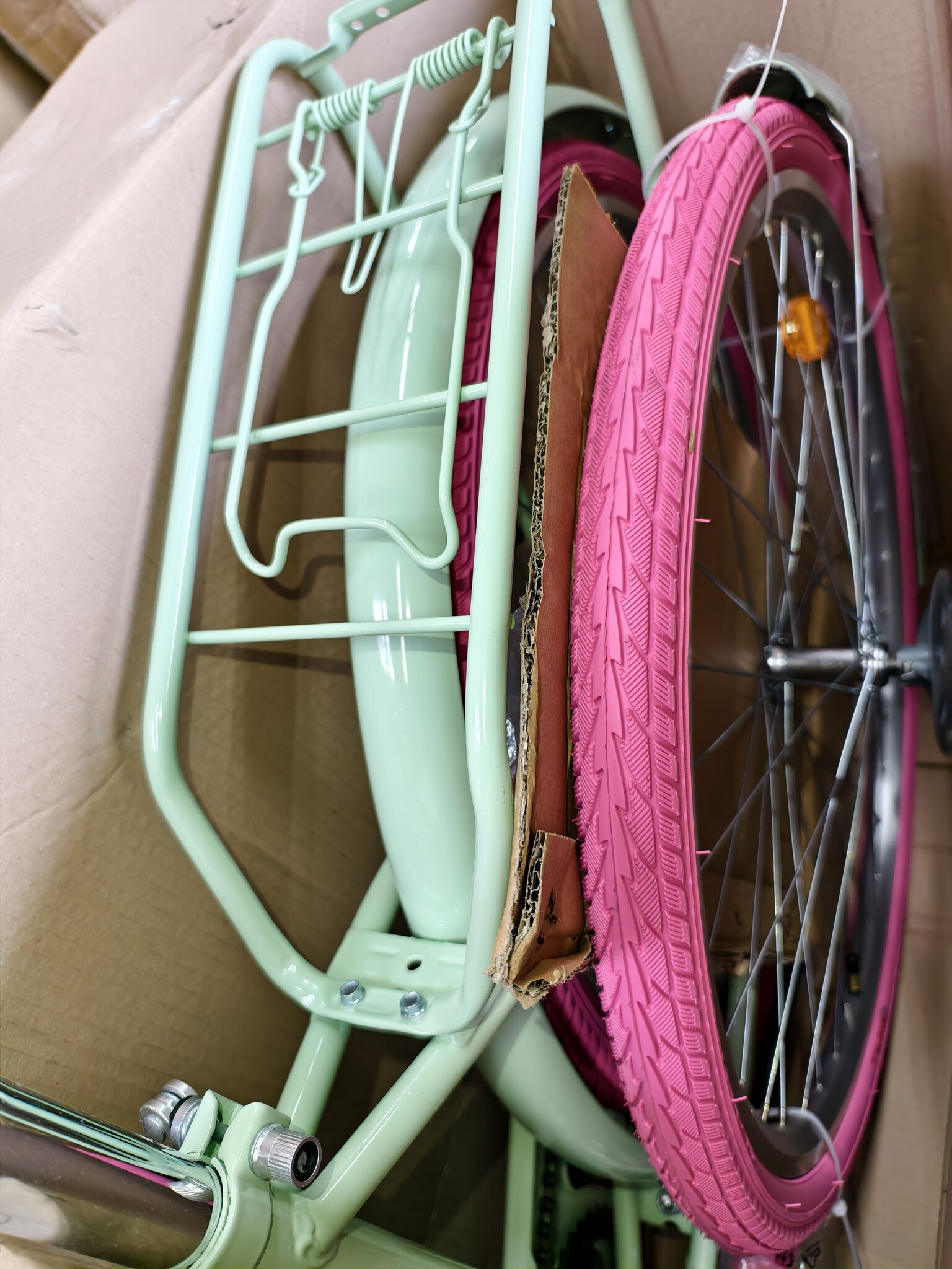 Meisjesfiets - 26 inch - stadsfiets - mintgroen roze