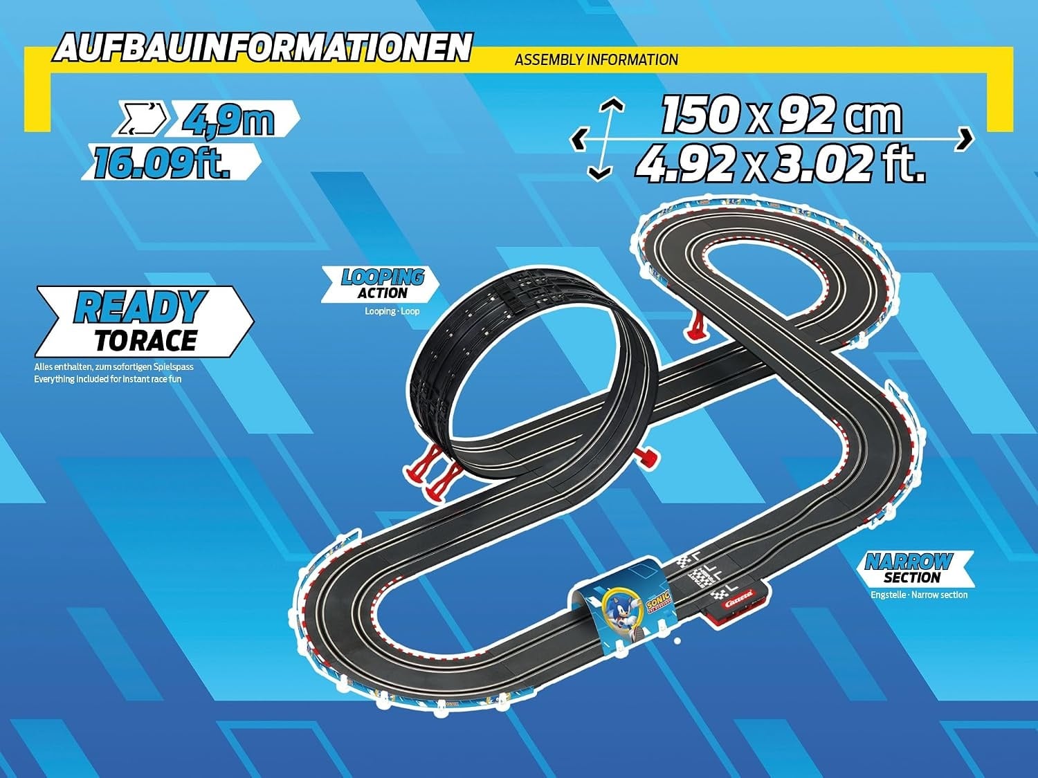 Carrera GO!!! Sonic the Hedgehog Racebaan 4,9 meter