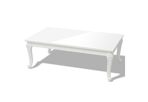 Salontafel Hoogglans Wit - 115x65x42 cm - 66% Korting
