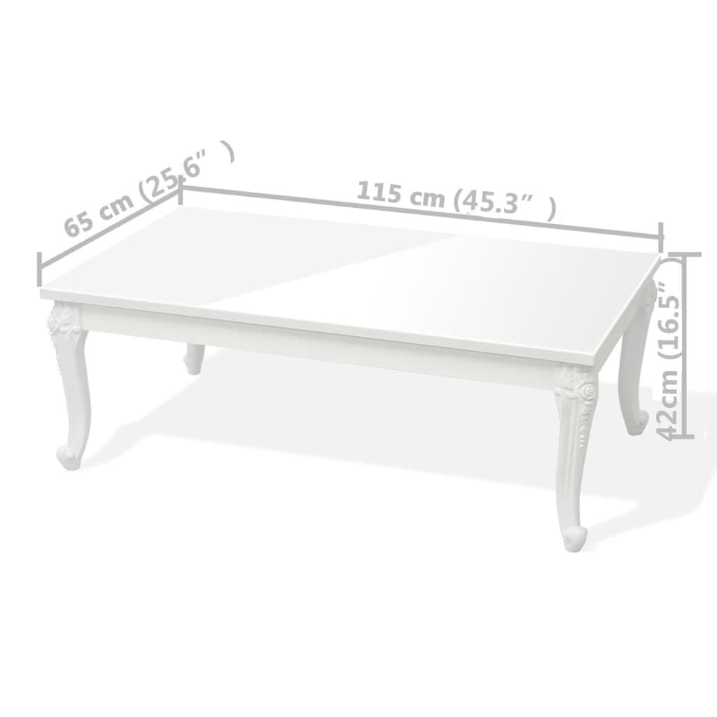 Hoogglans Witte Salontafel (115x65x42 cm) - 58% Korting